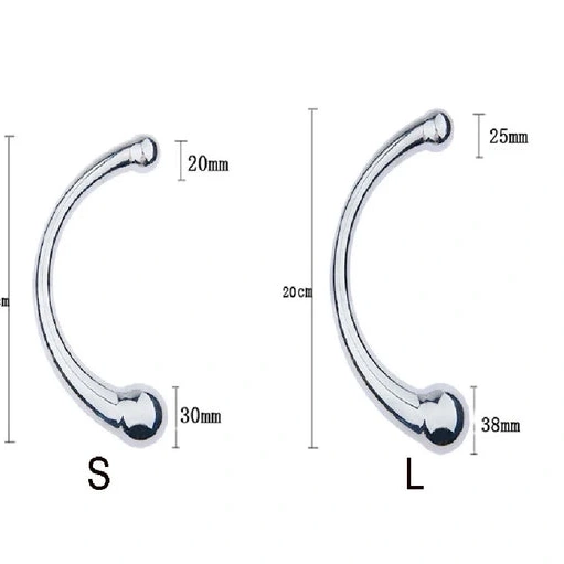 5858 Steel Ended Elegant Double Anal Hook Stainless 0816